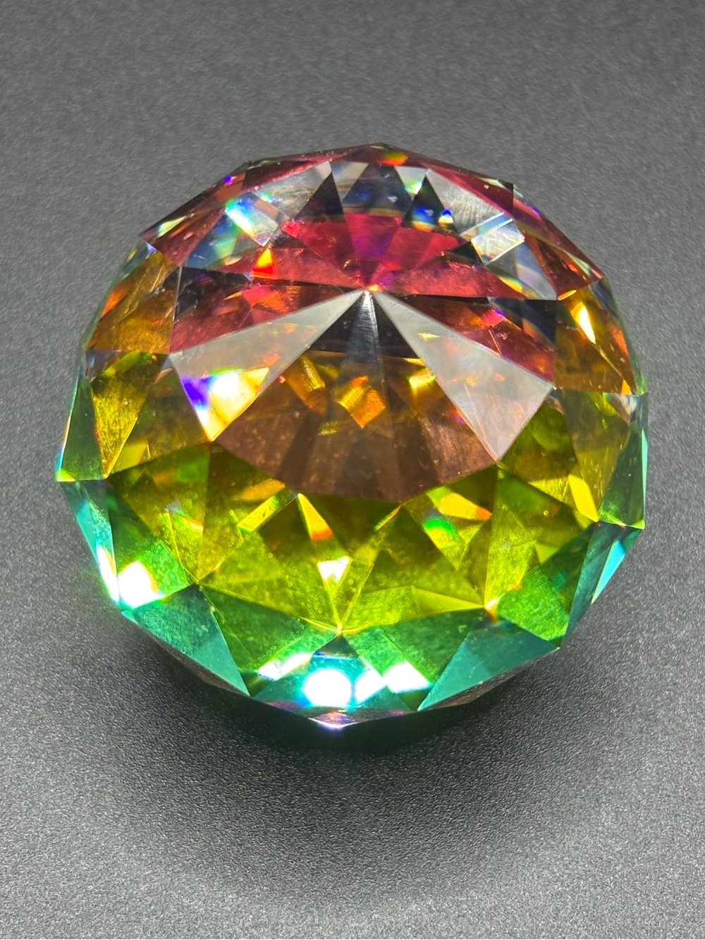 Swarovski Vintage Rainbow Crystal Ball Paperweight Vitrail Medium No Box